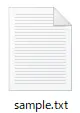 テキストファイルのアイコンで表示されたsample.txt