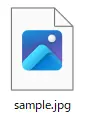 拡張子をjpgに変更し、画像用アイコンになったsample.jpg